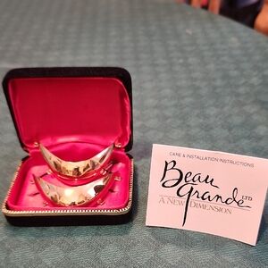 Vintage Beau Grande Ltd Gold Toned Cowboy Boot Clips New In Orginal Velvet Box